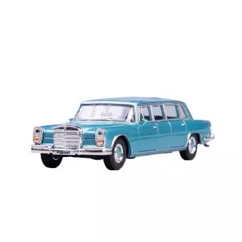 Классическая расширенная модель лимузина Benz Pullman 1/64, игрушечный литой металлический автомобиль 1/64-Size:9.5*3*2.5cm синий