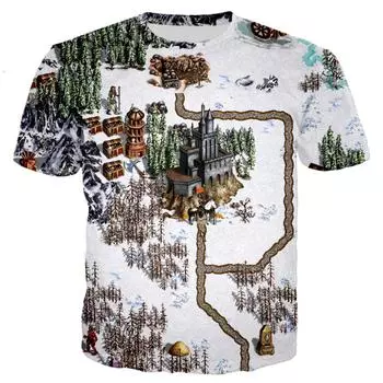 Классическая ретро-игра с 3D-принтом для мальчиков, летняя качественная футболка с коротким рукавом, креативная повседневная футболка с круглым воротником в стиле Харадзюку S