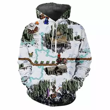 Классическая ретро-игра с 3D-принтом, весна-осень, мужская толстовка с капюшоном, хип-хоп, индивидуальный тренд, креативная свободная повседневная одежда в стиле Харадзюку 6xl S