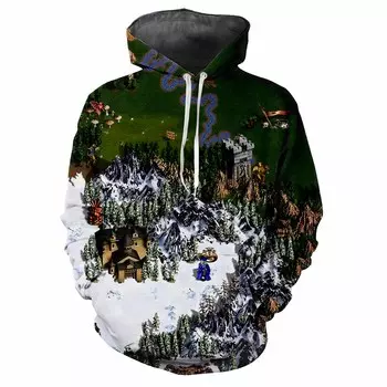 Классическая ретро-игра с 3D-принтом, весна-осень, мужская толстовка с капюшоном, хип-хоп, индивидуальный тренд, креативная свободная повседневная одежда в стиле Харадзюку 6xl S