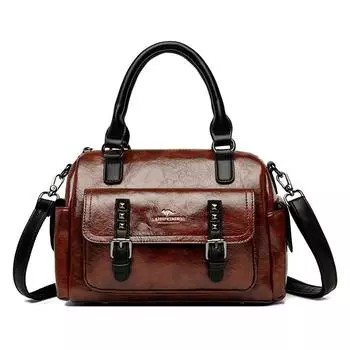 Классическая ретро-сумка для мотоцикла в стиле ленивой кожи с текстурой из натуральной кожи женская сумка