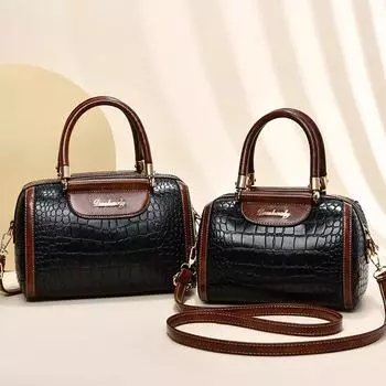 Классическая ретро женская сумка, новая сумка с крокодиловым узором, повседневная сумка через плечо, высококачественная сумка-тоут люксового бренда
