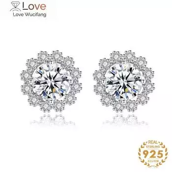 Классическая серьга-гвоздик из стерлингового серебра 925 пробы с бриллиантами муассанитового цвета 86 мм для свадебной вечеринки, ювелирные украшения, подарки