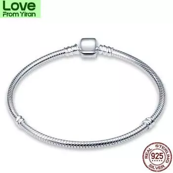 Классическая серия 100% 925 стерлингового серебра браслет для женщин оригинальные бусины и подвески женские модные ювелирные изделия подарок