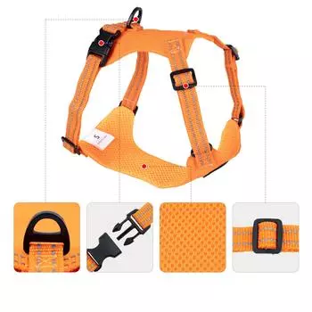 Классическая шлейка для больших собак, светоотражающая, регулируемая, легкая, удобная шлейка для собак, подходит для больших и средних собак S