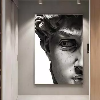 Классическая скульптура Давида в скандинавском стиле, холст, картина, настенные художественные фотографии, украшение для гостиной, коридора, декор, постеры и принты 21x30cm No Frame