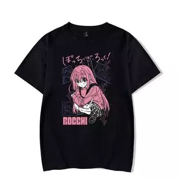Классическая специальная футболка Bocchi the Rock Gotou Hitori Manga Shirt Anime Comfortable Hip Hop Graphic T Shirts Short Sleeve Tees S