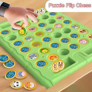 Классическая стратегическая настольная игра Animal Flip Chess, логическое мышление, когнитивные игры для обучения животных, памяти, шахматы для сопоставления, детская игрушка для занятий