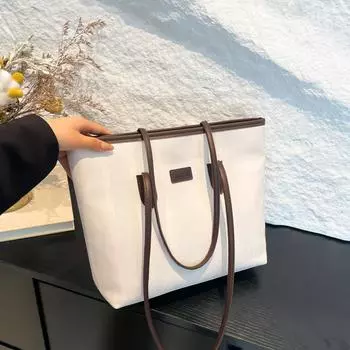 Классическая сумка большой вместимости женская 2024 новая повседневная и красивая сумка через плечо университетская сумка-тоут сумка через подмышку чёрный