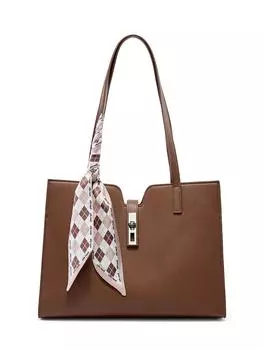 Классическая сумка через плечо Commuter, новая фактура, женская сумка из коровьей кожи, повседневная сумка-тоут, портфель большой емкости коричневый