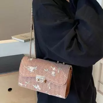 Классическая сумка через плечо с цепочкой для женщин, новые модные простые французские сумки через плечо, женские роскошные трендовые сумки