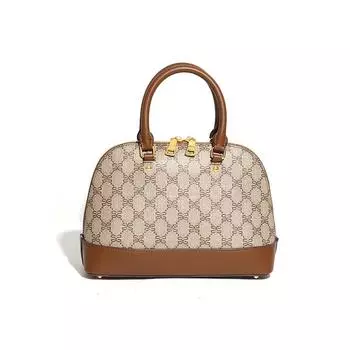 Классическая сумка-ракушка в стиле ретро с монограммой, осенне-зимняя сумка на молнии с принтом, женская сумка через плечо