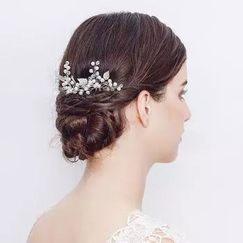 Классическая свадебная заколка ручной работы из сплава в виде листьев, свадебный стиль, универсальные аксессуары для волос, головной убор