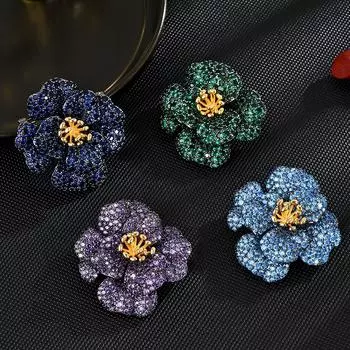 Классическая тяжелая промышленность, высокое чувство, элегантная роскошь, брошь в виде пиона, изысканное темпераментное пальто, модный корсаж, аксессуары для пальто фиолетовый