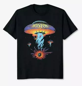 Классическая винтажная футболка унисекс Boston Band Back Rock S