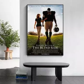Классическая винтажная настенная мотивирующая пленка 00-х годов «Слепая сторона», постеры с фильмами и принты, холст, картина для гостиной, домашний декор, без рамки 21*30cm