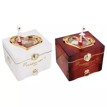 Классическая вращающаяся танцовщица, музыкальная шкатулка для фортепиано, пластиковые шкатулки для драгоценностей с заводным механизмом, AU бордовый