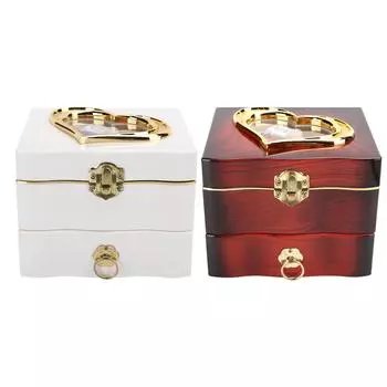 Классическая вращающаяся танцовщица музыкальная шкатулка заводная ручная музыкальная шкатулка женские шкатулки для хранения ювелирных изделий White