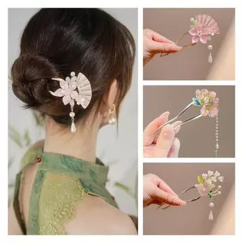 Классическая жемчужная кисточка для волос Элегантная китайская заколка для волос Бабочка Цветы Шпилька Подарки Style 6