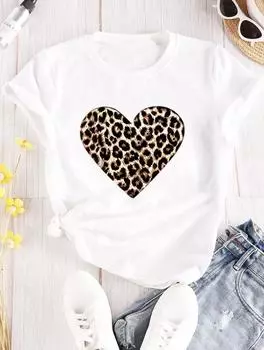 Классическая женская белая хлопковая футболка с минималистичным принтом S