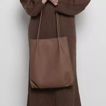 Классическая женская сумка из искусственной кожи цвета какао, A8325-7000014085