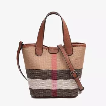 Классическая женская сумка в клетку — это высококачественная сумка из высококачественного холста и коровьей кожи. size 18 13 20 темно-коричневого