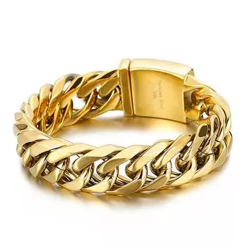 Классические 19 мм кубинские браслеты-цепочки для мужчин хип-хоп ювелирные изделия из нержавеющей стали 316L плоские цепочки аксессуары винтаж оптом 20cm