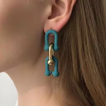 Классические 6 видов ярких цветов, акриловые бамбуковые серьги-цепочки, позолоченные серьги из нержавеющей стали U-образной формы с кисточками для женщин чёрный