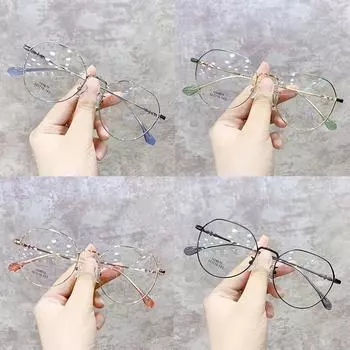 Классические элегантные очки с круглой металлической оправой, анти-синий свет, женские винтажные ретро-очки для защиты глаз чёрный