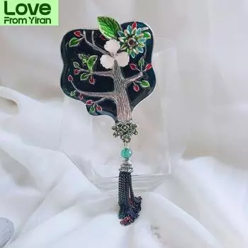 Классические элегантные женские и женские эмалевые винтажные броши-булавки с длинной кисточкой, изысканные национальные значки, женские аксессуары, ювелирные изделия