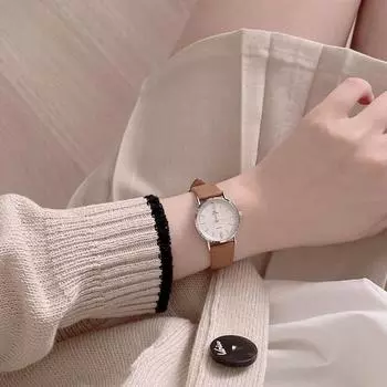 Классические антикварные круглые часы Mood из воловьей кожи, 4 цвета