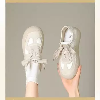 Классические атласные кроссовки De Training женские весенние и осенние на толстой подошве, маленькие ароматные, ветреные, удобные, повседневные, для сноуборда 35 розовый