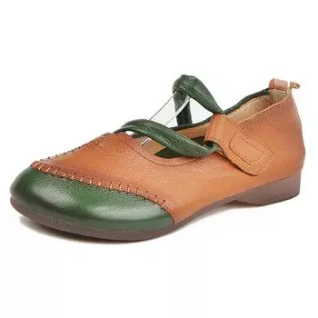 Классические этнические дизайнерские брендовые женские удобные повседневные туфли на плоской подошве с квадратным носком, осенние новые туфли в стиле ретро, женские сандалии 36 зелёный