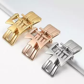 Классические аксессуары для часов Vacheron Constantin Double Press Butterfly из нержавеющей стали с раскладывающейся застежкой 18 мм 20 мм 18mm серебряный