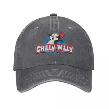 Классические бейсболки с логотипом Chilly Willy для мужчин и женщин, из состаренного хлопка, головной убор, летние кепки для улицы Adjustable темно-серого