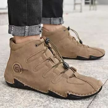 Классические ботинки на шнуровке, замшевые мужские ботильоны, мягкие удобные кроссовки для ходьбы, повседневная обувь, ковбойские сапоги для активного отдыха 38