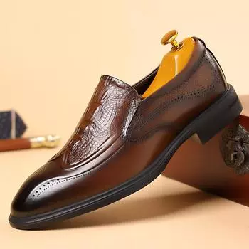 Классические брендовые офисные деловые туфли, мужская кожаная повседневная обувь, высококачественные банкетные мужские туфли с острым носком для свадьбы 38