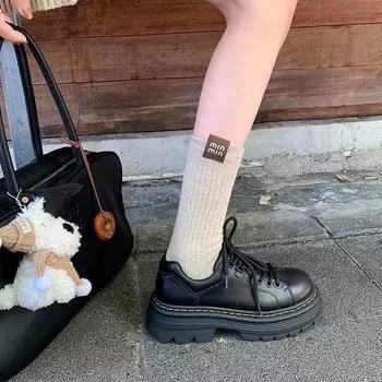 Классические британские туфли на шнуровке с круглым носком, туфли на платформе, дерби, маленькие кожаные туфли, женская кожа 35 коричневый