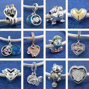 Классические бусины из стерлингового серебра 925 пробы, мышь, слон, медведь и воздушный шар, висячие подвески, подходят для оригинальных модных браслетов, женские ювелирные изделия DIY