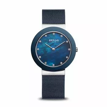 Классические часы Синие [Bering] 11435-387 Женские серебряный