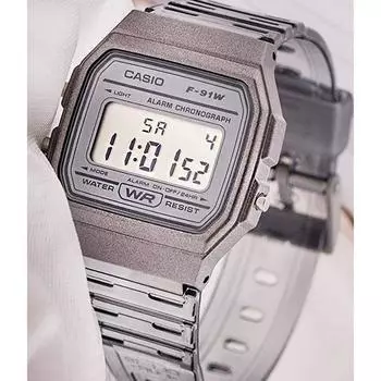 Классические цифровые электронные часы Casio, прозрачные, серые, WS-8