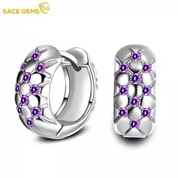 Классические фиолетовые серьги SACE GEMS с цирконом 3А для женщин, подарки на свадьбу чёрный