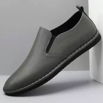 Классические фирменные мужские кожаные повседневные туфли с массажной подошвой, летние дышащие мужские мокасины, универсальные белые рабочие туфли для вождения 38