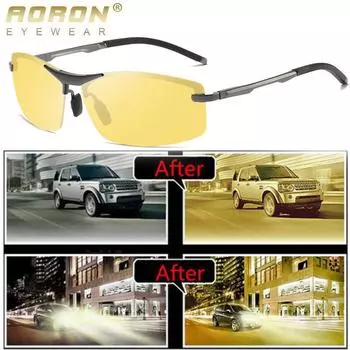 Классические фотохромные поляризационные солнцезащитные очки ночного видения, мужские солнцезащитные очки с антибликовым покрытием UV400, очки для рыбалки и вождения на открытом воздухе