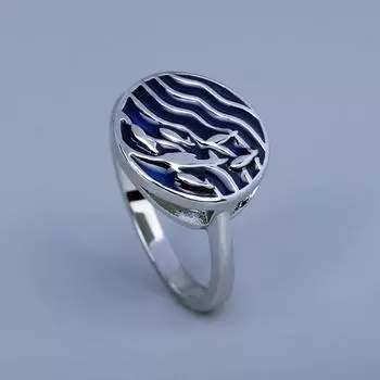 Классические кольца для женщин, модные круглые геометрические кольца, эмалированные украшения ручной работы, свадебные украшения, обручальное кольцо 6 синий