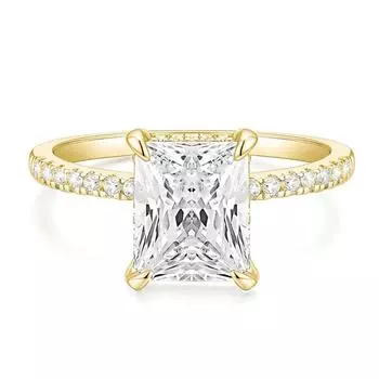 Классические кольца из белого камня прямоугольной огранки для женщин, золотого цвета, обручальные кольца с геометрическим белым цирконом, обручальное кольцо, свадебные украшения 4 золотой