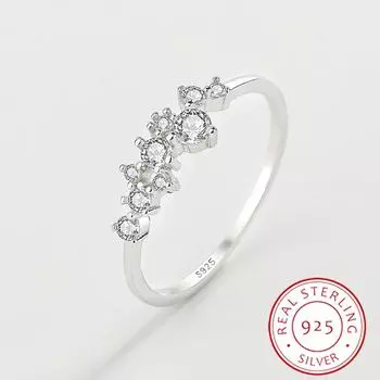 Классические кольца из стерлингового серебра 925 пробы для женщин, модные простые блестящие кольца с цирконом AAAA, свадебные украшения, обручальные кольца 6 серебряный