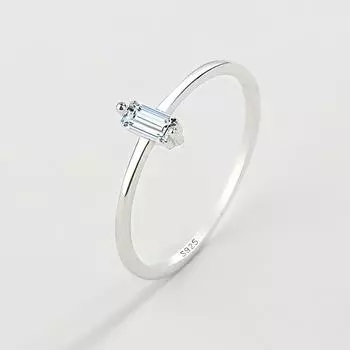 Классические кольца из стерлингового серебра 925 пробы для женщин, простые кольца с блестящим цирконом, ювелирные изделия для свадебной вечеринки, подарки на день рождения, помолвка и репортер 6 серебряный