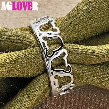 Классические кольца из стерлингового серебра 925 пробы 7#