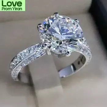 Классические кольца с 6 когтями из кубического циркония для женщин, бриллиантовый камень Cz, вневременной стиль, обручальное кольцо, ювелирные изделия 7